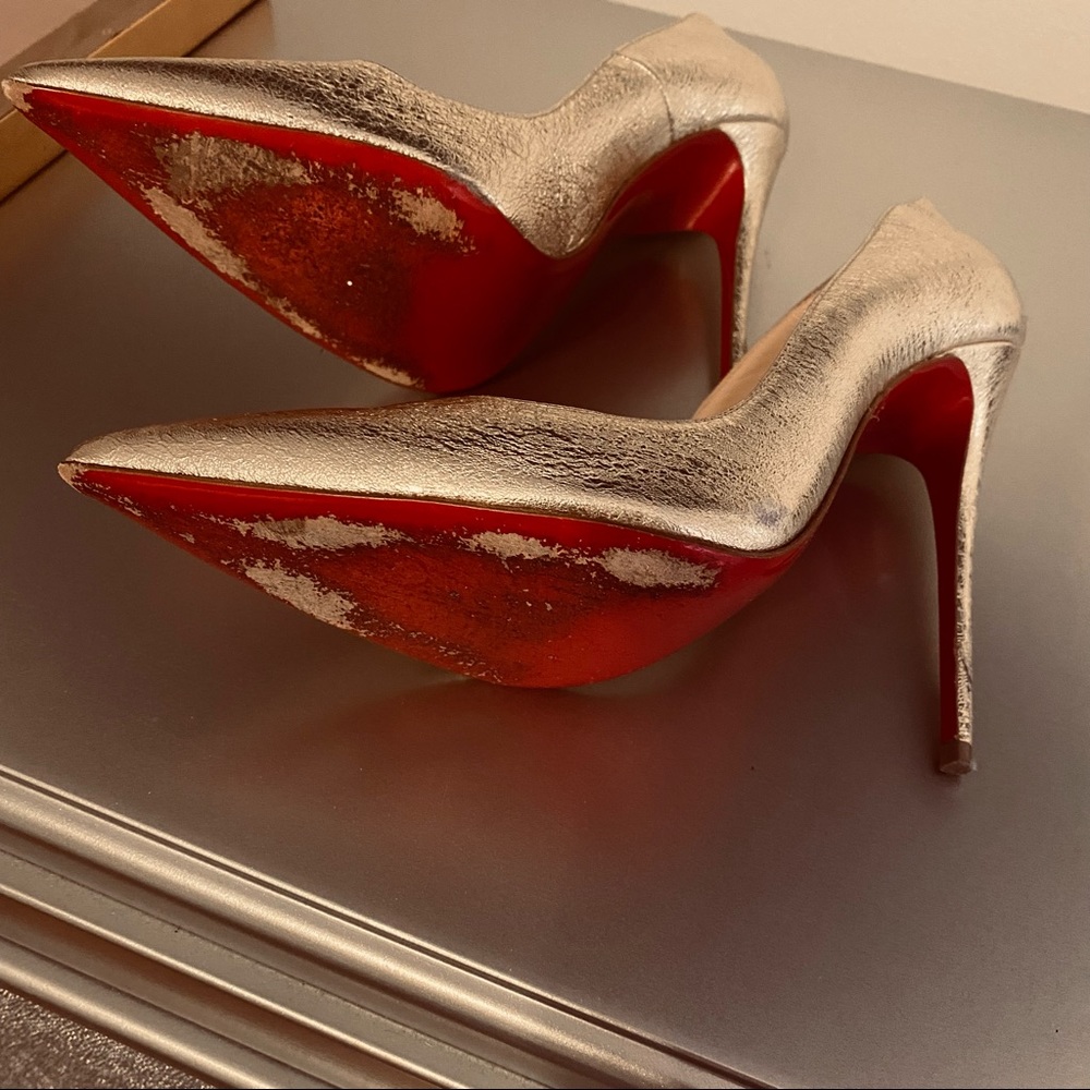 christian louboutin heels gold